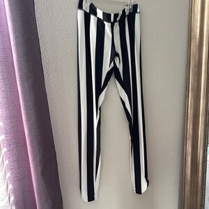 Black and White Striped Pants